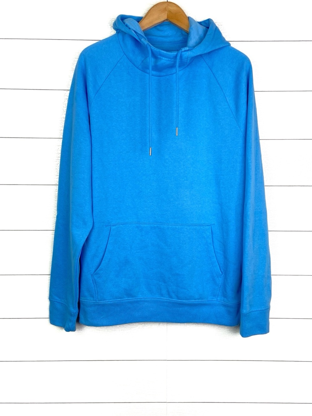EXPRESS Fleece Funnel Neck Hoodie Casual Carolina Baby Blue XL Tall